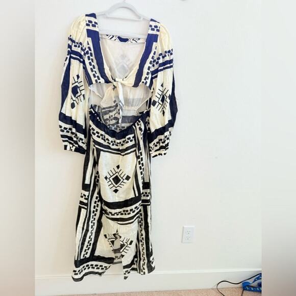 Johanna Ortiz Black White/ Ecru cutout Sachamama Ankle Dress 10 - Picture 7 of 10